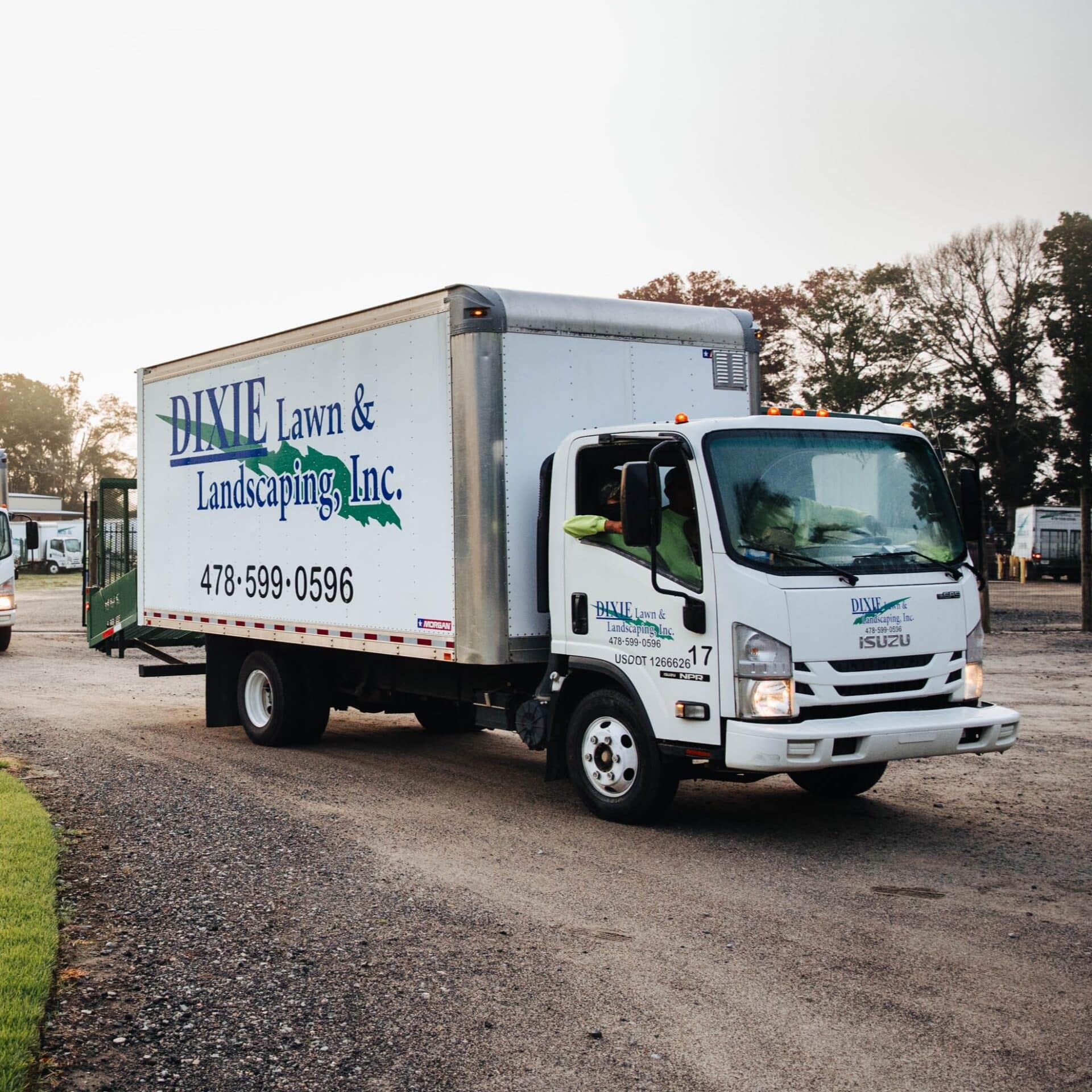 photo of a work truck during the morning hours